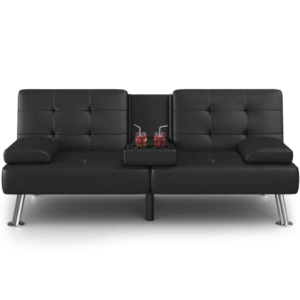Homall Futon Sofa Bed Faux Leather Couch